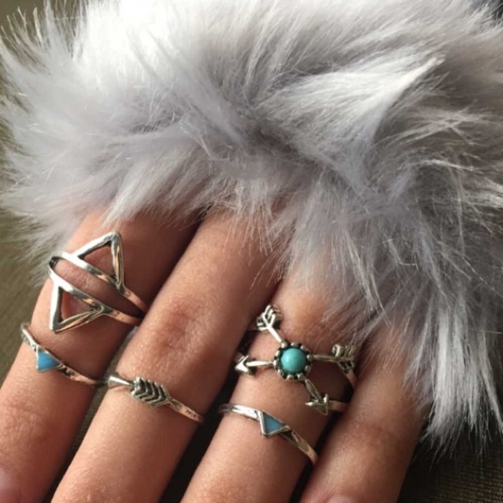 Tibetan Silver Midi Stackable Rings Set